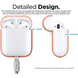 Чохол Elago A2 Silicone Case Peach для Airpods with Wireless Charging Case кораловий (EAP2SC-PE) - мініатюра 4