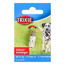 Адресник-капсула Trixie для собак, срібляста - мініатюра 2