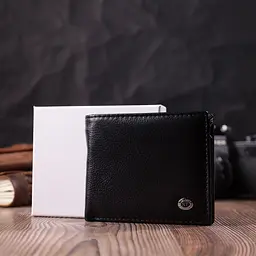 Стильний чоловічий гаманець із натуральної шкіри ST Leather 22457 чорний - мініатюра 10