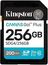 Карта пам'яті SD 256GB C10 UHS-I U3 V30 R200/W160MB/s Kingston teh0013302