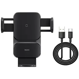 Автотримач із БЗУ Wisdom Auto Alignment (QI 15W) (Air Outlet base) (CGZX000001) Black Baseus teh0029293 - мініатюра 7