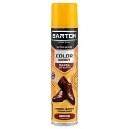 Фарба для взуття Barton Color Expert з гладкої шкіри коричнева аерозоль 300мл(BR25330)