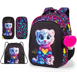 Рюкзак ортопедичний з пеналом та мішком 3 в 1 для дівчинки School Standard 38х30х18 см для молодших класів (Full 150-29)