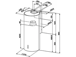 Витяжка декоративна Faber Cylindra Plus BK Matt A37 Black (335.0606.998) - мініатюра 2