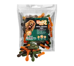 Ласощі для очищення зубів собак UniQ PETS DENTAL Зубні щітки (мікс), 500 г