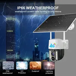 IP камера відеоспостереження автономна 4G із сонячною панеллю вулична Wi-Fi 4Мп слот Sim карти з обертанням та датчиком руху нічна зйомка двостороннє аудіо UKC Smart VC3-4G - мініатюра 9