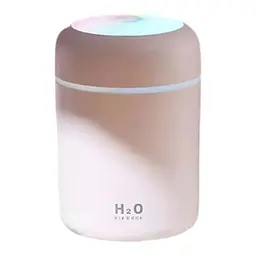 Портативний світлодіодний ультразвуковий зволожувач повітря Humidifier H2O 300 мл Pink