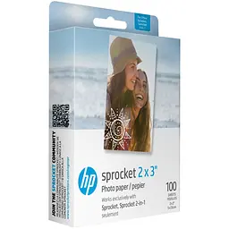 Фотопапір HP Sprocket Zink 2"x3" Глянцевий, самоклеючий, 100 листів