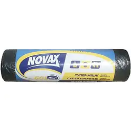 Пакети для смiття NOVAX 60л 10шт Strong