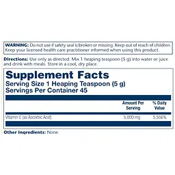 Вітаміни Solaray Vitamin C Powder 5000 мг 227 г - мініатюра 2