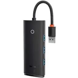 Концентратор Baseus USB 3.0 to 4xUSB 3.0 0.25m black (WKQX030001)