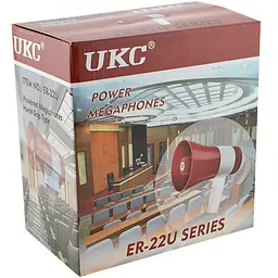 Гучномовець акумуляторний UKC ER-22U 15 Вт, рупор з USB та записом, червоний - мініатюра 7