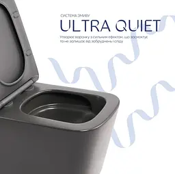 Унітаз підвісний Qtap Tern Ultra Quiet, з сидінням Slim Duroplast/ Soft-close/ Quick relase QT17332303ASAN - мініатюра 4