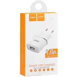 Мережевий зарядний пристрій 1USB Hoco C11 1A White - мініатюра 2