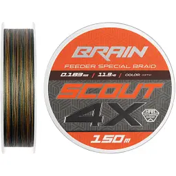 Шнур Brain Scout 4X 150m (camo) 0.183mm 11.9kg