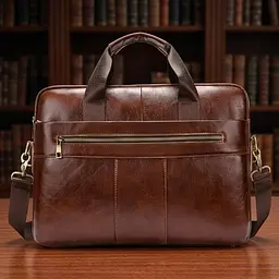 Ділова чоловіча сумка із зернистої шкіри 14836 Vintage коричнева