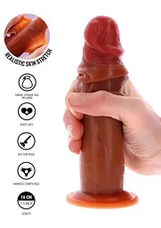 Фалоімітатор Get Real Skin Foreskin Dong 19 см (коричневий) - мініатюра 3