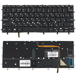 Клавіатура для ноутбука DELL (Inspiron: 7347 7348) rus чорний без фрейма підсвічування клавіш
