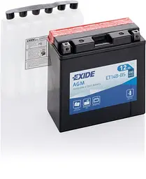 Мото акумулятор EXIDE AGM 6СТ-12Ah Аз 12В 190А (EN) ET14B-BS