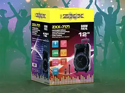 Колонка з мікрофоном ZXX-7171 / Акустична переносна колонка 600 Вт 12" 35х30х54 см - мініатюра 6
