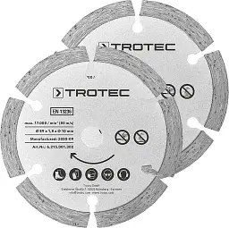 Диск відрізний алмазний Trotec 2 Diamond 89 х 10 х 1.8 мм 2 шт. (DAS302850)