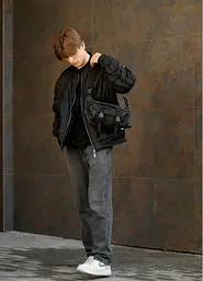 Чоловіча сумка бананка Sambag Dynamicdart чорна 38 × 21 × 7 см (80411702m) - мініатюра 3