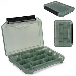 Контейнер рибальський Sams Fish SF24228-Br пластиковий сірий, 21×14,5×2,5 см для снастей