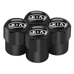 Ковпак вентиля колеса Kia Кіа 4 шт Тюнінг Чорні - мініатюра 2