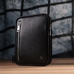 Сумка бананка Grande Pelle 22877 15,5х20,5х3,5 см Чорний - мініатюра 8