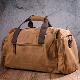 Зручна дорожня сумка із щільного текстилю 21239 Vintage коричнева - мініатюра 10