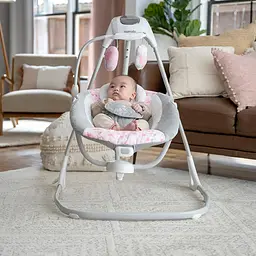 Електронні гойдалки / Дитячі гойдалки-шезлонг Ingenuity SimpleComfort 2 в 1 / Центр для дітей 6 швидкостей - мініатюра 2
