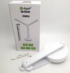 Настільна LED-лампа з 2 рухомими плафонами 30 см сенсорна світлодіодна 5 W акумуляторна (знімні 2 × 18650 6000 mAh) 3000–6000 K Digad 1960 - мініатюра 7