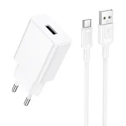 МЗП Borofone BA110A Lemi 7.5W (1USB-A) + кабель USB to Type-C White