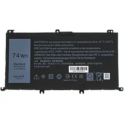 Батарея для ноутбука Dell 357F9 (Inspiron 15 7559 15 7566 15 7567) 11.4V 6480mAh 74Wh Чорний - мініатюра 3
