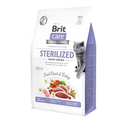 Сухий корм Brit Care Cat GF Sterilized Weight Control для стерилізованих кішок із надмірною вагою, качка та індичка 400 г (арт.171295)