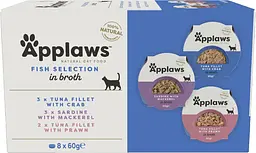 Набір консервів для котів Applaws Multipack Fish Selection in Broth, 8х60g