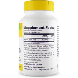 Альфа-ліпоєва кислота Healthy Origins Alpha Lipoic Acid 120 капсул - мініатюра 2
