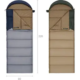 Спальник з капюшоном Naturehike Sunny Day PL02 U450 CNK2550WS028 Brown/Green (6977465868435) [146583] - мініатюра 2