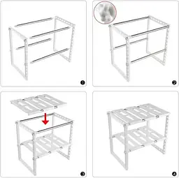 Регульована кухонна полиця — органайзер — Kitchen Rack - мініатюра 9