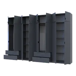 Розпашна Шафа для одягу Doros Лукас Графіт 4+4 ДСП 360х50х240 (42005145) - мініатюра 2