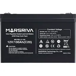Акумуляторна батарея Marsriva AGM 12V 100 AH глибокого розряду (MR-PBL12-100) - мініатюра 2