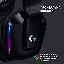 Навушники Logitech G733 Lightspeed Wireless RGB Gaming Headset Black (981-000864) - мініатюра 4