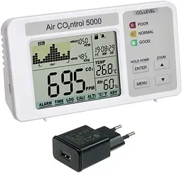 Вимірювач рівня CO2 з реєстратором даних TFA AirCO2ntrol 5000 - мініатюра 3