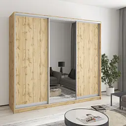 Шафа-купе тридверна MebelStar Комбо AL 2ДСП/Дзеркало 230x45x210 см Дуб тахо (MBS-4278)