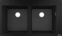 Кухонна мийка Hansgrohe S510-F770 770x510 на дві чаші 370/370 Graphiteblack 43316170, Чорний