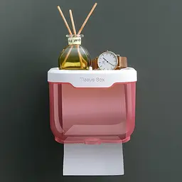 Пластиковий водонепроникний бокс - тримач туалетного паперу та серветок Tissue Box з поличкою для ванної кімнати - мініатюра 3