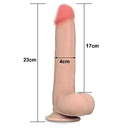 Фалоімітатор Sliding-Skin Dual Layer Dong 9 '' Love Toy 66-LV317003 91248 - мініатюра 5