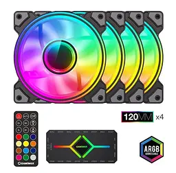 Вентилятор GameMax 120mm*4 KIT ARGB fan DRH400 (DRH400)