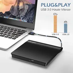 Зовнішні оптичні приводи Cocopa External DVD/CD Drive BT638 CD-DVD ноутбука - мініатюра 6