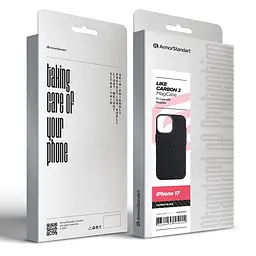 Карбоновый чехол для Apple iPhone 17, LikeCarbon2 MagCase, черный, тонкий защитный чехол-панель из поликарбоната с магнитами N52, MagSafe, противоударный, совместим с беспроводной зарядкой, приподнятые края для защиты камеры, ArmorStandart (ARM86257) - мініатюра 8
